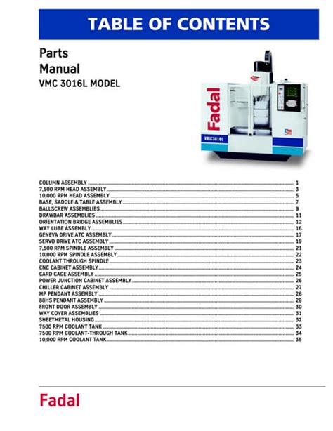 fadal parts manual